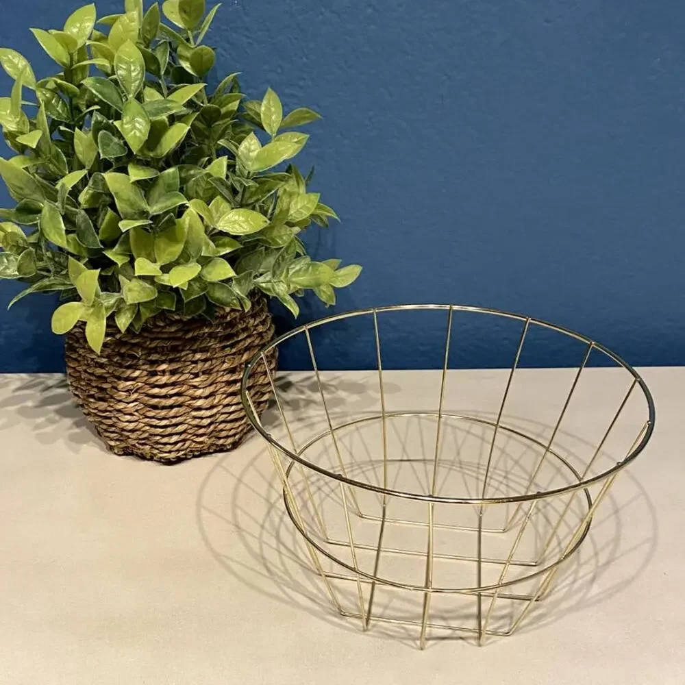 Essentials Gold Round Baskets (2) New With Tags